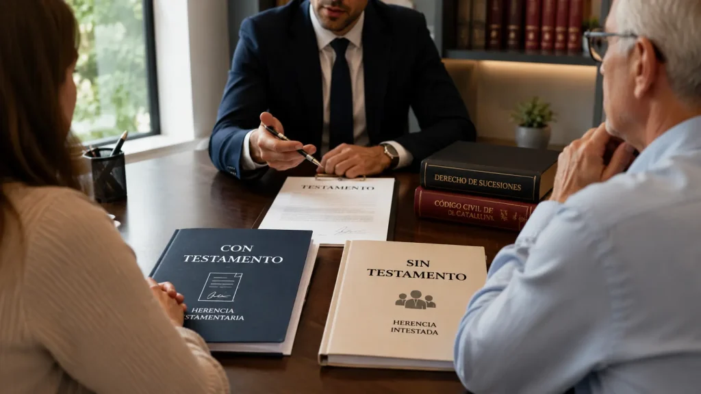 Diferencias entre herencia con testamento y sin testamento en Catalunya